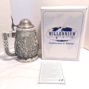 Avon Millennium 1000 Years of History Collectors Stein 9” Beer Stein Mug In Box